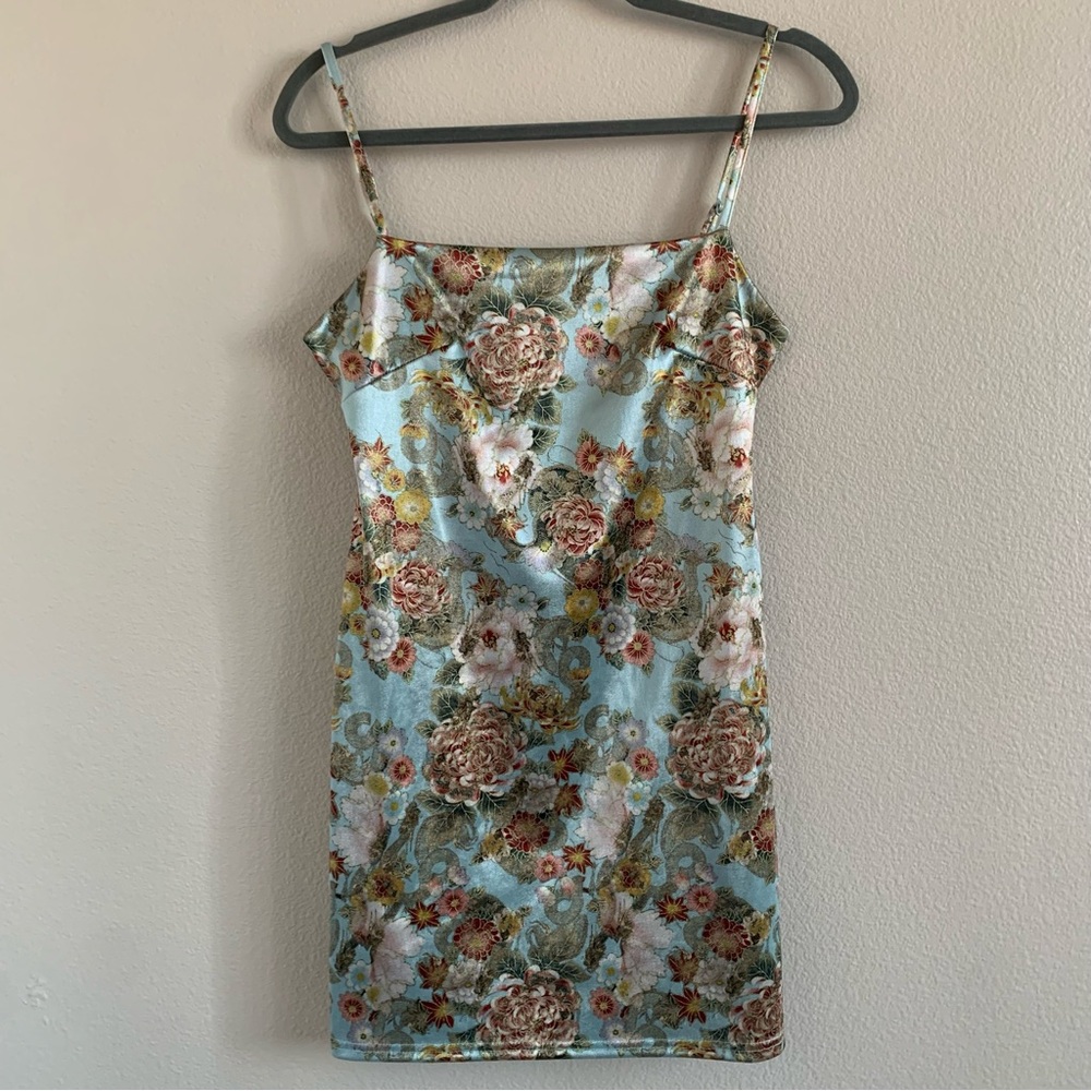 Urban Outfitters Floral Mini Dress - Blue and Pink